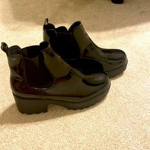 Nasty gal patent leather booties